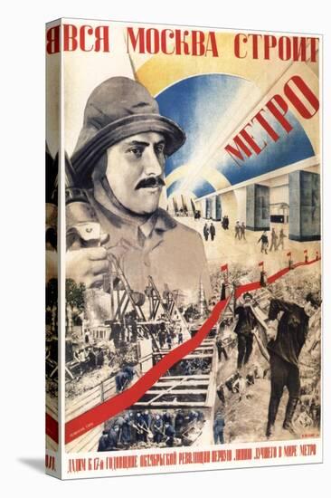 All Moscow Builds the Metro, 1934-Gustav Klutsis-Premier Image Canvas