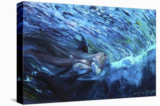 All My Waves Mother and Baby Bottlenose Dolphin-Lucy P. McTier-Premier Image Canvas