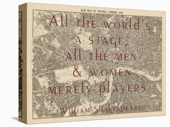 All the World's a Stage (Shakespeare) - 1892, Central London, United Kingdom Map-null-Premier Image Canvas