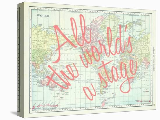 All the World's a Stage (Shakespeare) - 1913, World Map-null-Premier Image Canvas
