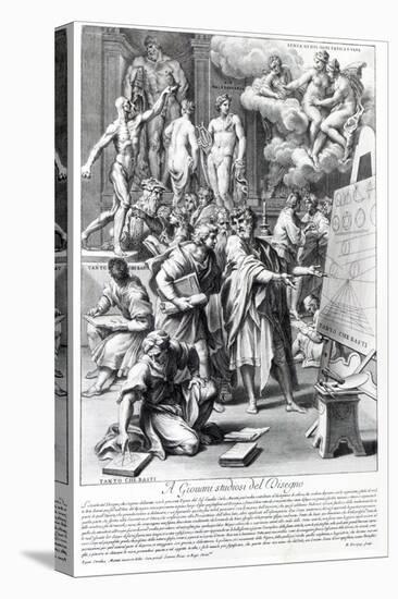 Allegory of a Design Studio, Engraved by Nicolas Dorigny-Carlo Maratti-Premier Image Canvas