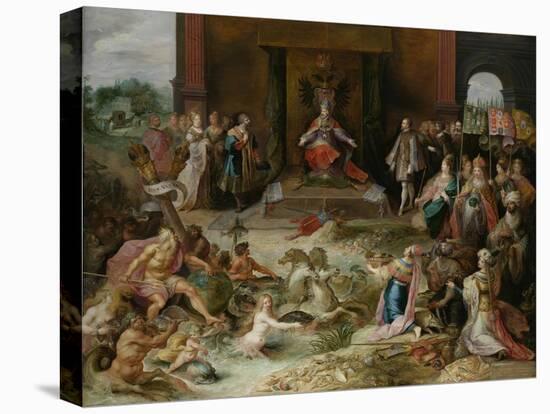 Allegory on the Abdication of Emperor Charles V in Brussels, C.1630-40-Frans Francken the Younger-Premier Image Canvas