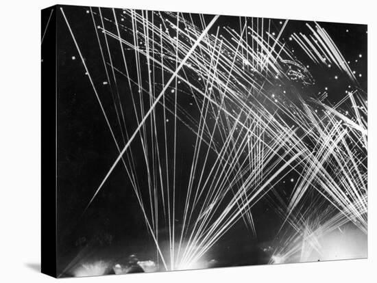 Allied Anti Aircraft Fire Streaking Through the Night During a German Air Attack-null-Premier Image Canvas