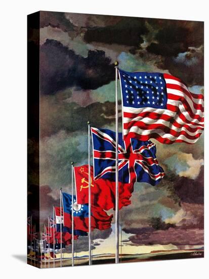 "Allied Forces Flags," July 3, 1943-John Atherton-Premier Image Canvas