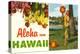 Aloha from Hawaii, Hula Girl and Flowers-null-Stretched Canvas