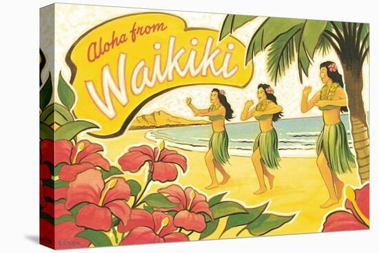 Aloha from Waikiki-Kerne Erickson-Stretched Canvas