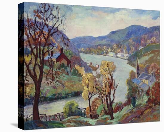 Along the Delaware River at New Hope-Fern Isabel Coppedge-Stretched Canvas