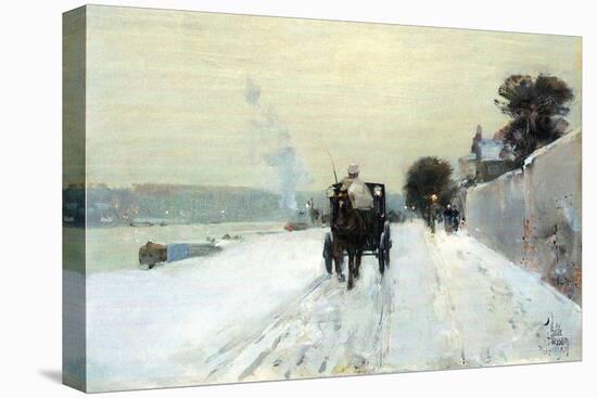 Along the Seine-Childe Hassam-Stretched Canvas