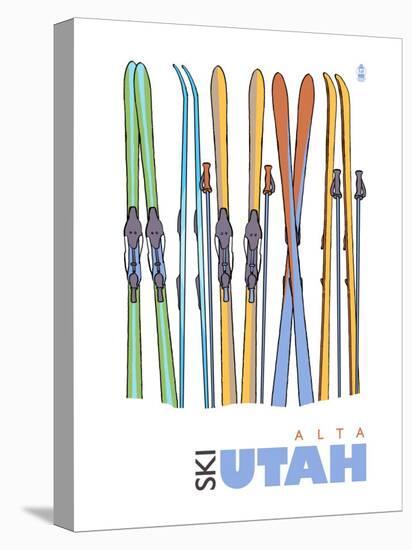 Alta, Utah, Skis in the Snow-Lantern Press-Stretched Canvas