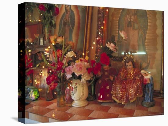 Altar with Candles, Flowers, and Spiritual Imagery for the Day of the Dead Celebration, Mexico-Judith Haden-Premier Image Canvas