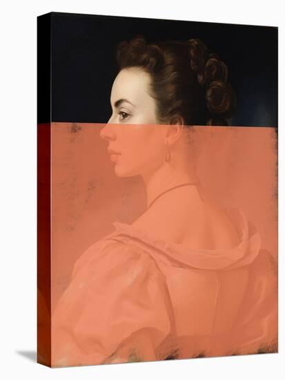 Altered Portrait of Woman Orange Modern Art-The Art Concept-Premier Image Canvas