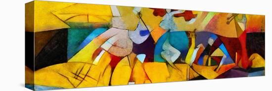 Alternative Reproductions of Famous Paintings by Picasso. Applied Abstract Style of Kandinsky. Desi-Hare Krishna-Stretched Canvas