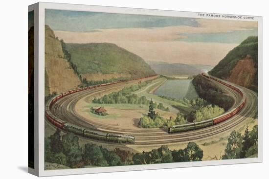 Altoona, Pennsylvania, The Famous Horseshoe Curve-Lantern Press-Stretched Canvas