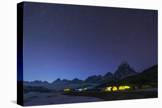 Ama Dablam Base Camp in the Everest Region Glows at Twilight, Himalayas, Nepal, Asia-Alex Treadway-Premier Image Canvas