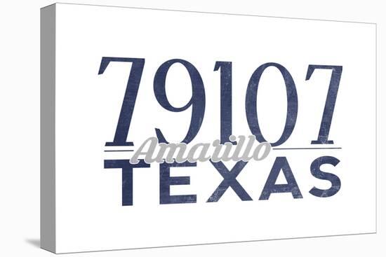 Amarillo, Texas - 79107 Zip Code (Blue)-Lantern Press-Stretched Canvas