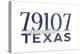 Amarillo, Texas - 79107 Zip Code (Blue)-Lantern Press-Stretched Canvas