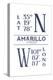 Amarillo, Texas - Latitude and Longitude (Blue)-Lantern Press-Stretched Canvas