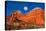 Amarillo, Texas - Palo Duro Canyon - Moon and Red Rock-Lantern Press-Stretched Canvas