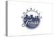 Amarillo, Texas - Skyline Seal (Blue)-Lantern Press-Stretched Canvas