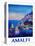 Amazing Amalfi Coast At Sunset - Retro Poster-Markus Bleichner-Stretched Canvas