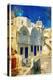 Amazing Santorini - Artwork in Retro Style-Maugli-l-Premier Image Canvas