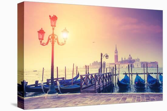 Amazing View of Grand Canal at Sunset with San Giorgio Maggiore Church. San Marco, Venice, Italy, E-Leonid Tit-Premier Image Canvas