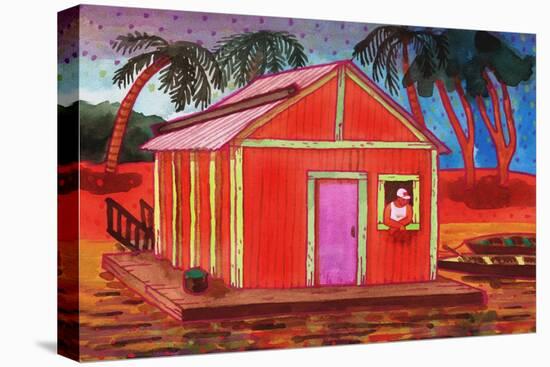 Amazon River Houseboat-John Newcomb-Premier Image Canvas