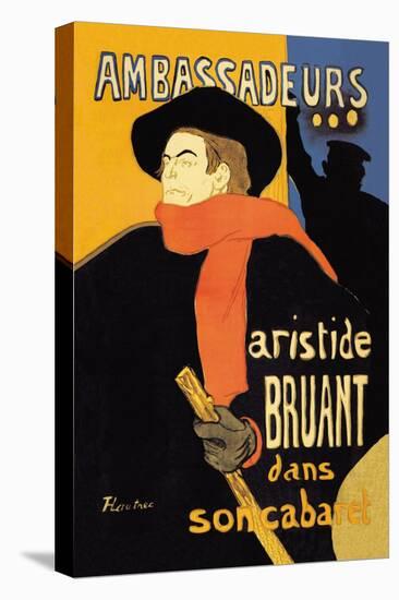 Ambassadeurs: Aristide Bruant dans Son Cabaret-Henri de Toulouse-Lautrec-Stretched Canvas