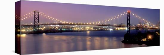 Ambassador Bridge at dusk, Detroit, Wayne County, Michigan, USA-null-Premier Image Canvas