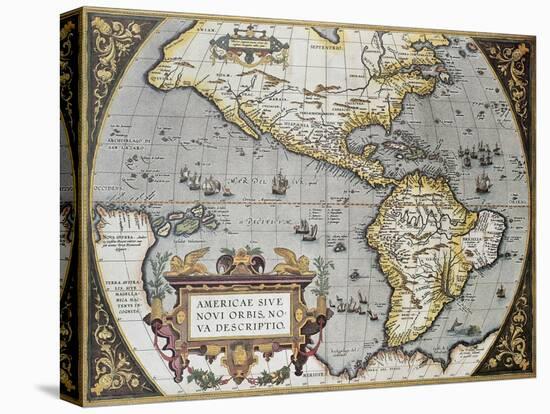 America Old Map, From Theatrum Orbis Terrarum, The First Atlas In The World-marzolino-Stretched Canvas