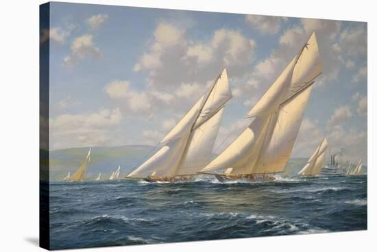 America's Cup 1901- Columbia v Shamrock II-Roy Cross-Stretched Canvas