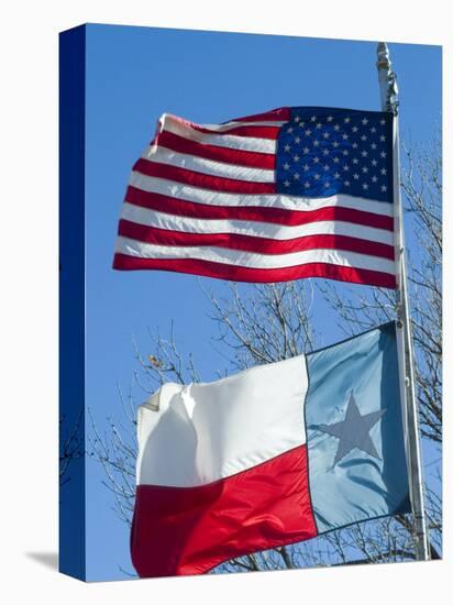 American and Texan Flags, Texas, USA-Ethel Davies-Premier Image Canvas