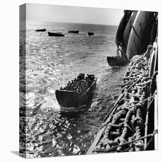 American Army Troops Coming Aboard Apa at Sea for D-Day Allied Invasion of Normandy-Ralph Morse-Premier Image Canvas