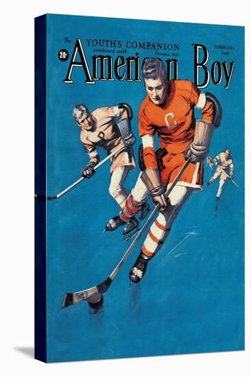American Boy Hockey Cover-null-Stretched Canvas