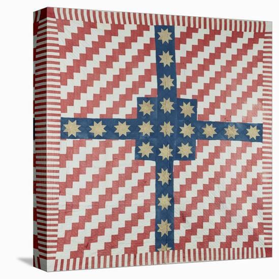 American Civil War Coverlet, Pieced and Quilted Calico, 1860-null-Premier Image Canvas
