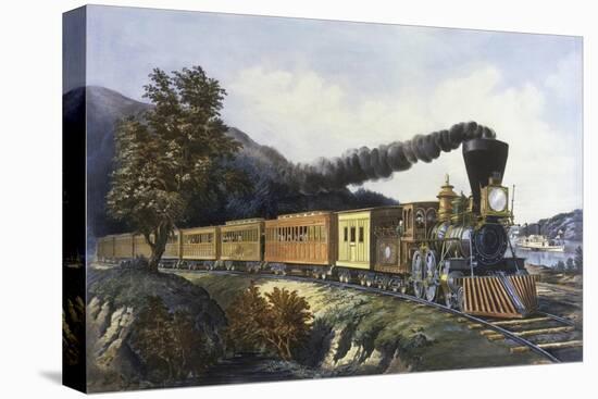 American Express Train-Currier & Ives-Premier Image Canvas