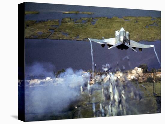 American F-4C Phantom Jet Streaming Contrails After Bombing Viet Cong Stronghold During Vietnam War-Larry Burrows-Premier Image Canvas