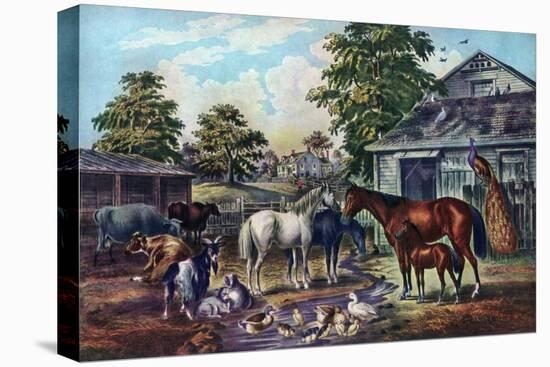 American Farm Yard in the Morning, 1857-Currier & Ives-Premier Image Canvas