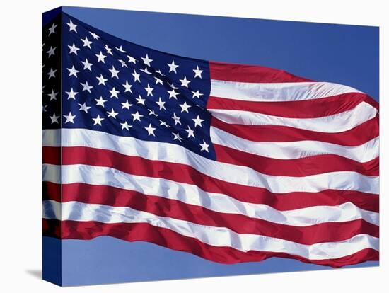 American Flag Blowing in the Wind-Joseph Sohm-Premier Image Canvas