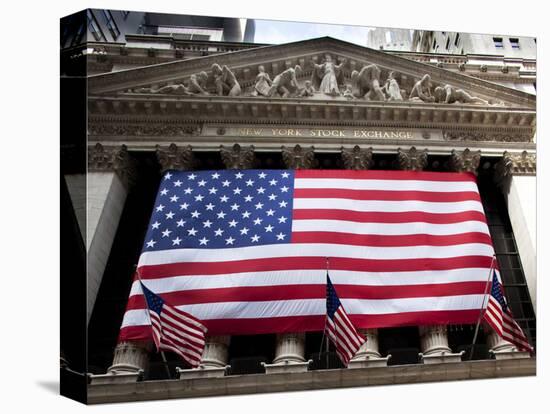 American Flag, New York Stock Exchange Building, Lower Manhattan, New York City, New York, Usa-Paul Souders-Premier Image Canvas