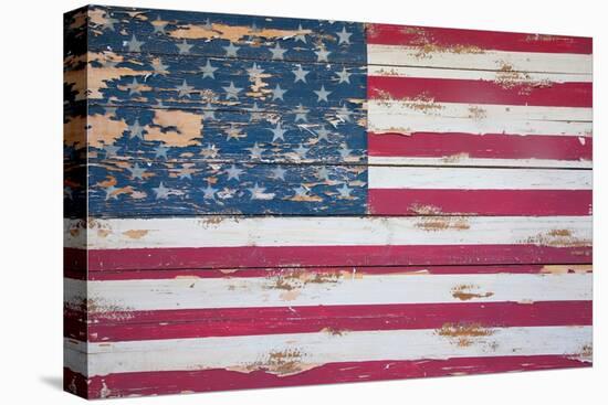 American Flag on Wood, Maine-Joseph Sohm-Premier Image Canvas