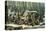 American Forest Scene, Maple Sugaring, 1856-Currier & Ives-Premier Image Canvas