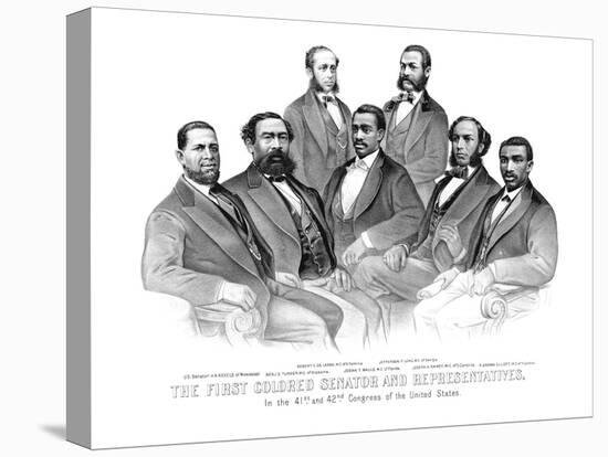 American History Print of the First African American Senator and Representatives-null-Stretched Canvas