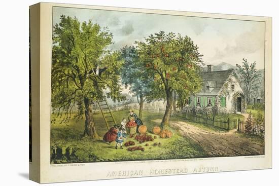American Homestead; Autumn-Currier & Ives-Premier Image Canvas