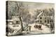 American Homestead Winter-Currier & Ives-Premier Image Canvas