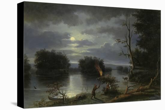 American Indians Stag Hunting by Night, Mississippi, 1863-Henry Lewis-Premier Image Canvas