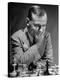 American International Ace Reuben Fine, Concentrating on the Chess Game During the Tournament-Walter Sanders-Premier Image Canvas