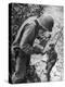 American Lieutenant Carrying Micronesian Baby He Found in cave Japanese Soldiers Holed Up There-W^ Eugene Smith-Premier Image Canvas