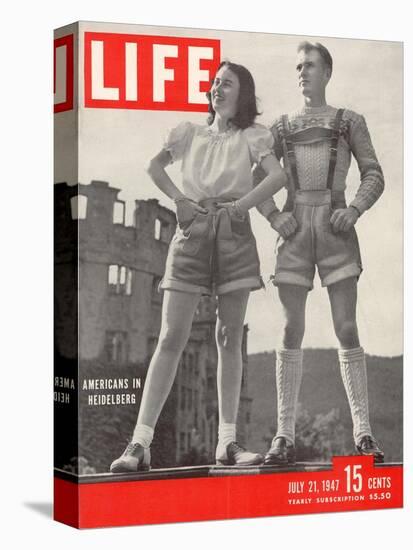 American Maybelle Davis and Jim Cash in Traditional Alpine Fashions, Postwar Germany, July 21, 1947-Walter Sanders-Premier Image Canvas