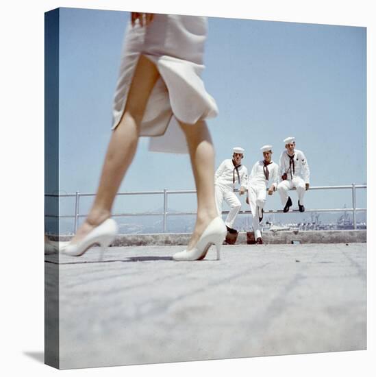 American Navy 7th Fleet Sailors on Shore Leave in Hong Kong, China, 1957-Hank Walker-Premier Image Canvas